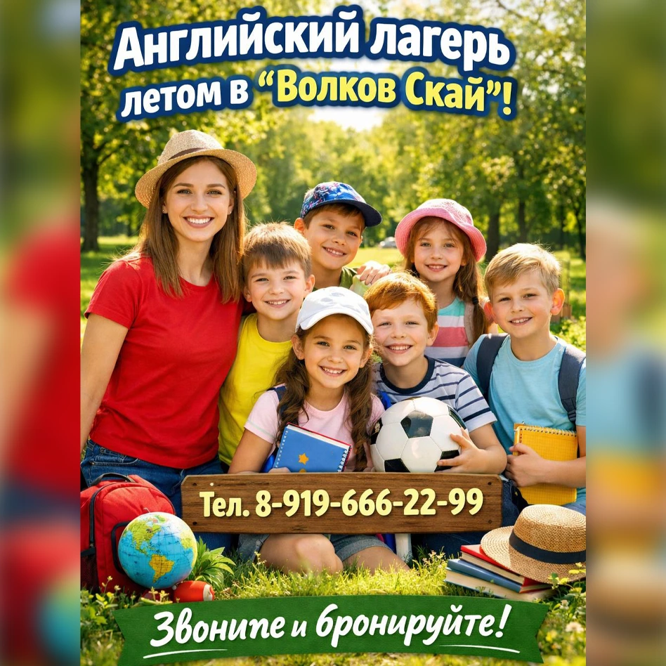 Английский лагерь в «Волков Скай» — каникулы, которые работают на будущее вашего ребёнка!